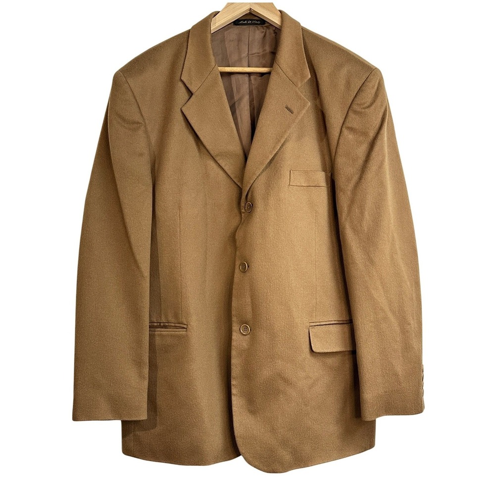 Ermenegildo Zegna 100% Cashmere Blazer Sport‎ Coat Brown TG 56 Drop 6 Italy